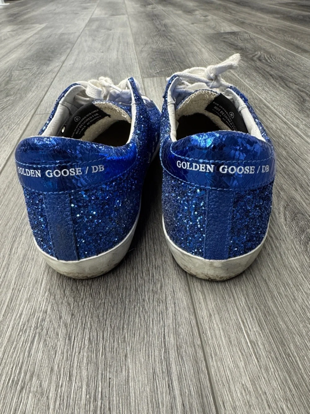 Golden Goose Superstar Glitter Sneakers in Blue - Picture 4 of 7